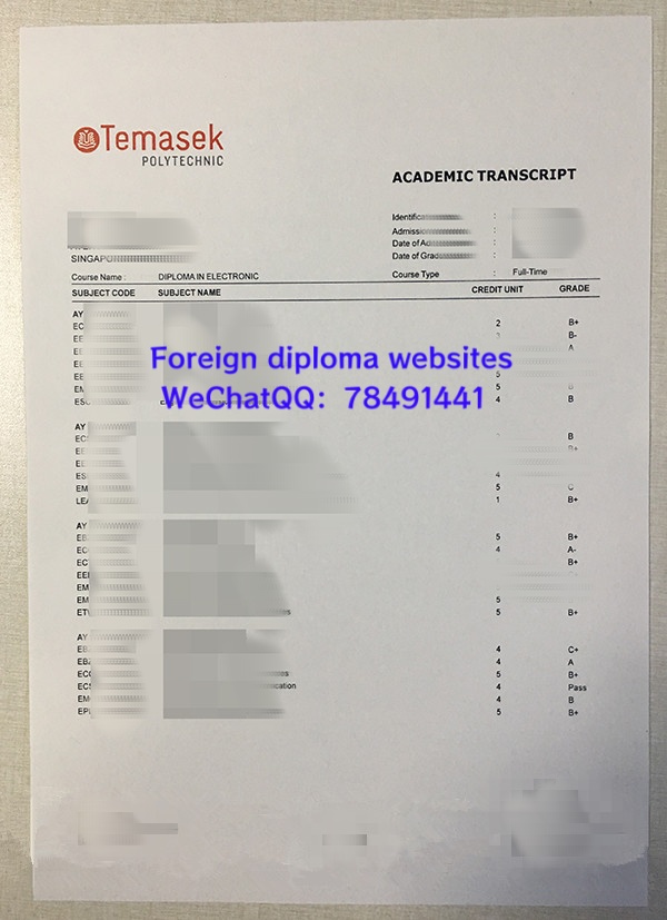 Temasek Polytechnic Academic Transcript 在线订购新加坡淡马锡理工学院成绩单