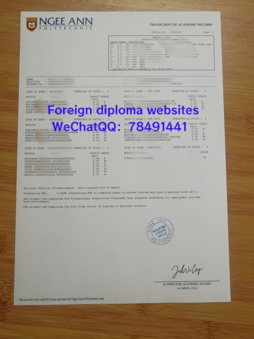 Ngee Ann Polytechnic Academic Transcript 在线订购新加坡义安理工学院成绩单
